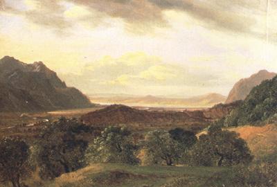 Alexandre Calame The Rhone Valley at Bex with a View to the Lake of Geneva (nn02) oil painting image